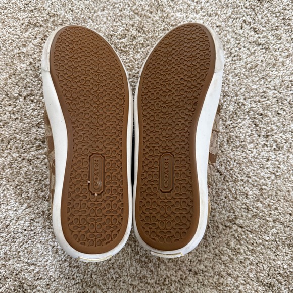 Coach Barrett Signature Monogram Graffiti Low Top Sneakers Gold Metallic 10B - Picture 11 of 11